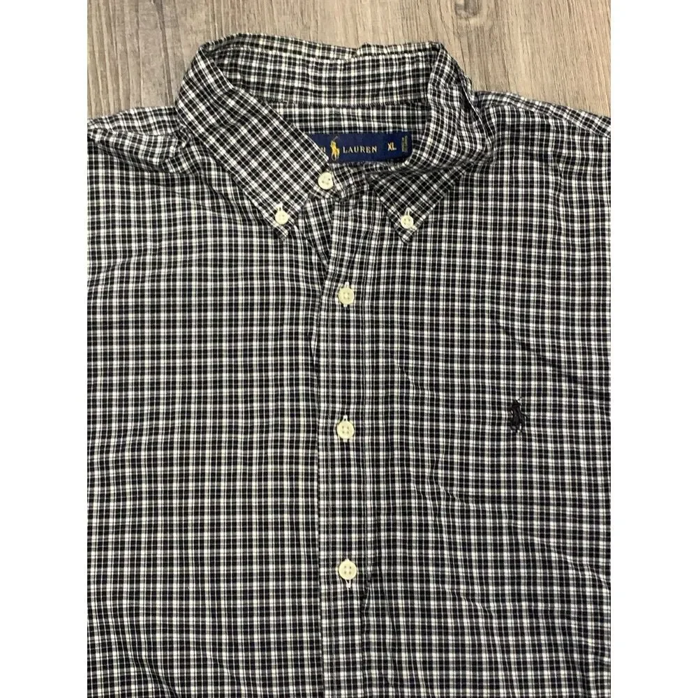 Ralph Lauren Long Sleeve Button Down Men's Size XL‎ Plaid Gingham Check